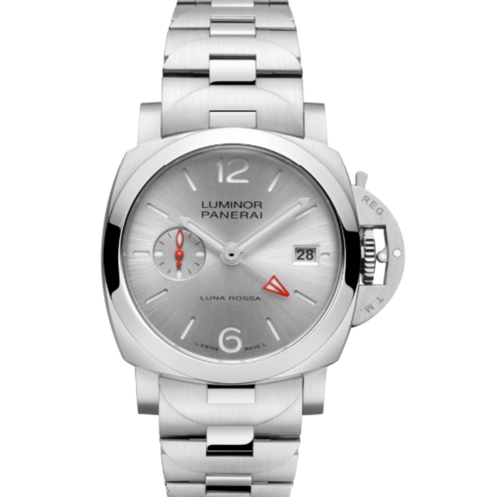 PANERAI ルミノール ルナ・ロッサ GMT 40mm スティール シルバー文字盤 PAM01791