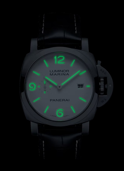 PANERAI ルミノール マリーナ 44mm スティール ホワイト文字盤 アリゲーター・ストラップ PAM03314