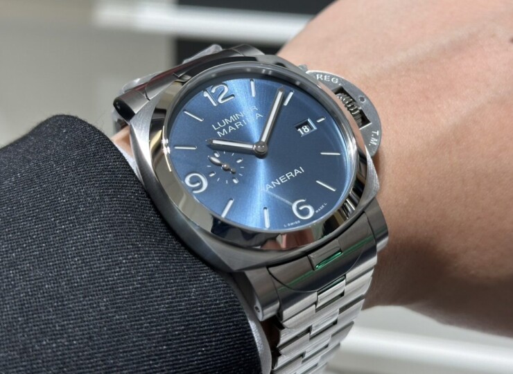 PANERAI ルミノール マリーナ 44mm スティール ライトブルー文字盤 PAM03323