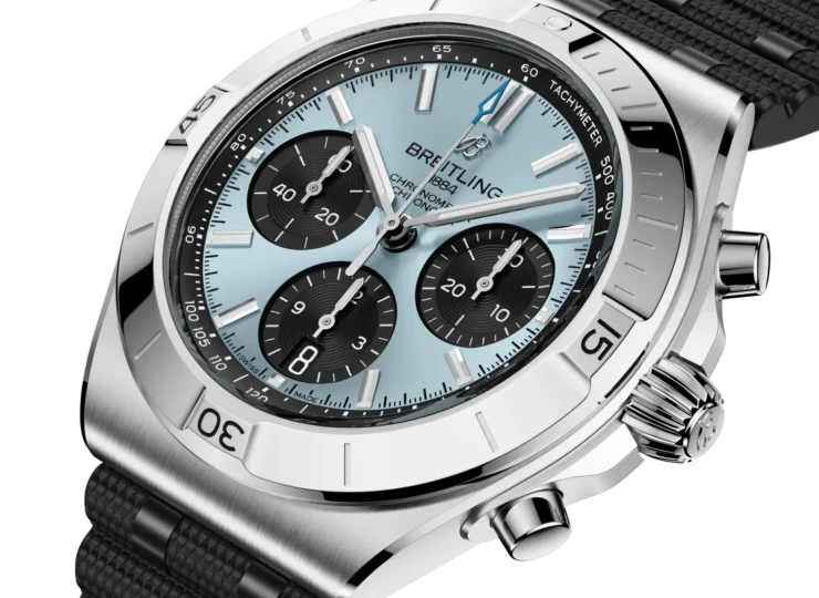 BREITLING クロノマット B01クロノグラフ42 アイスブルー文字盤 ラバーストラップ PB0158101C1S1