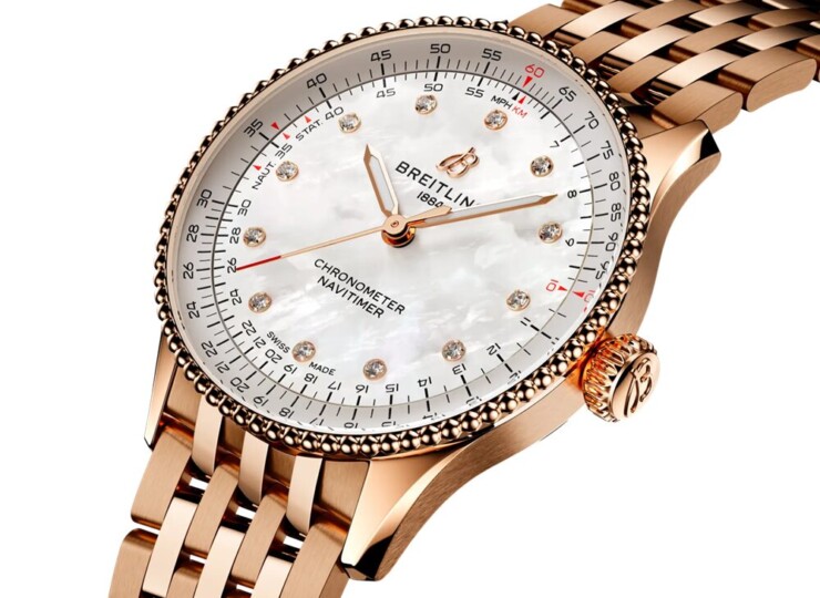 BREITLING ナビタイマー オートマチック 36 マザーオブパール文字盤 18Kレッドゴールド R17327211A1R1
