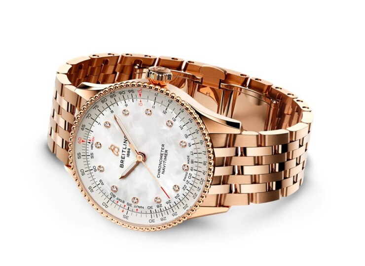 BREITLING ナビタイマー オートマチック 36 マザーオブパール文字盤 18Kレッドゴールド R17327211A1R1