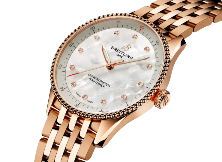 BREITLING ナビタイマー 32 マザーオブパール文字盤 18Kレッドゴールド R77320E61A1R1