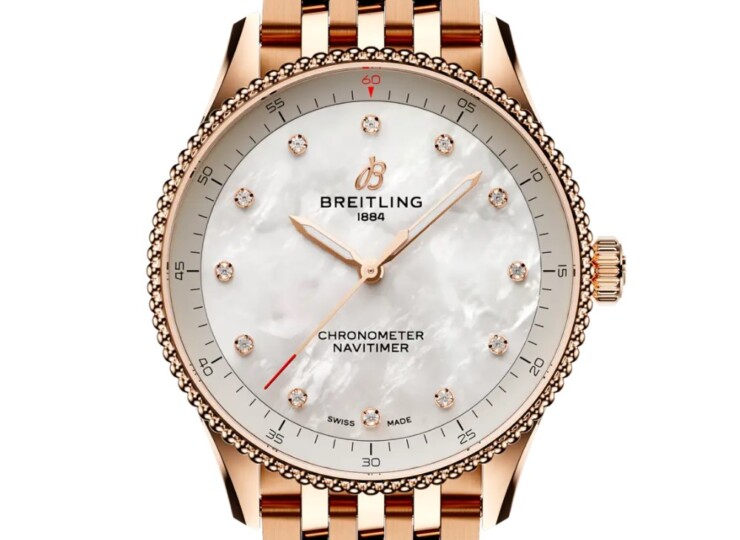 BREITLING ナビタイマー 32 マザーオブパール文字盤 18Kレッドゴールド R77320E61A1R1