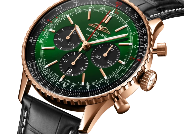BREITLING ナビタイマー B01 クロノグラフ 46 グリーン文字盤 18Kレッドゴールド RB0137241L1P1