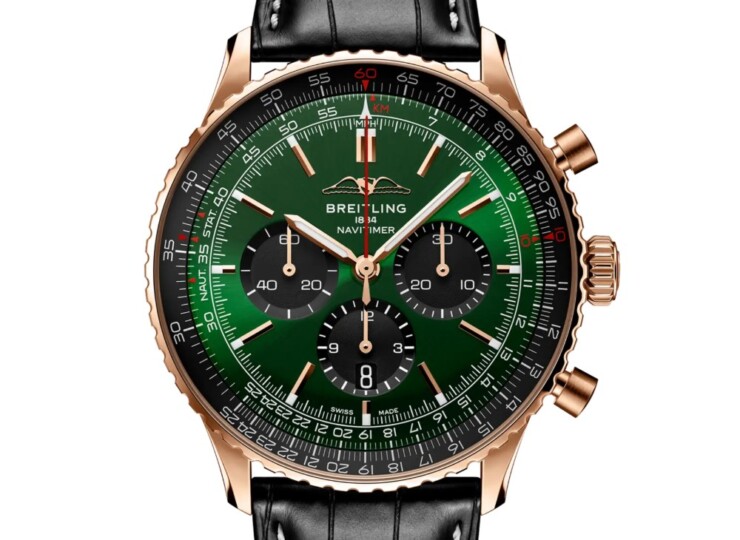 BREITLING ナビタイマー B01 クロノグラフ 46 グリーン文字盤 18Kレッドゴールド RB0137241L1P1