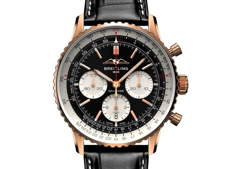 BREITLING ナビタイマー B01 クロノグラフ 43 ブラック文字盤 レザーストラップ RB0138211B1P1