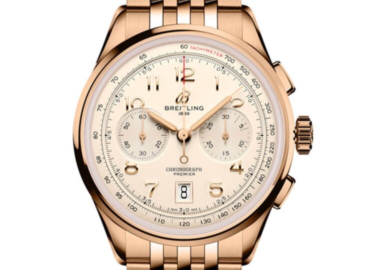 BREITLING プレミエ B01 クロノグラフ 42 クリーム文字盤 18Kレッドゴールド RB0145371G1R1