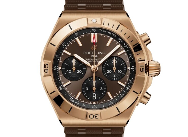 BREITLING クロノマット B01クロノグラフ42 ブラウン文字盤 ラバーストラップ RB0158101Q1S1