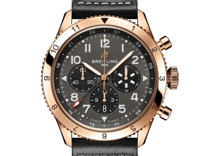 BREITLING スーパー アヴィ B04 クロノグラフ GMT 46 P-51 マスタング ブラック文字盤 18Kレッドゴールド RB04451A1B1X1