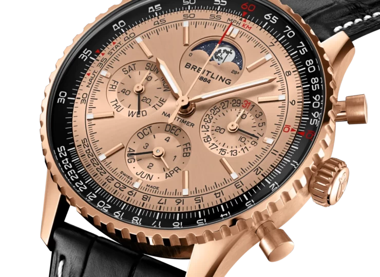 BREITLING ナビタイマー B19 クロノグラフ 43 パーペチュアルカレンダー 140周年アニバーサリー ゴールド文字盤 RB19101A1H1P1