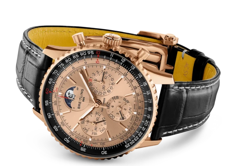 BREITLING ナビタイマー B19 クロノグラフ 43 パーペチュアルカレンダー 140周年アニバーサリー ゴールド文字盤 RB19101A1H1P1