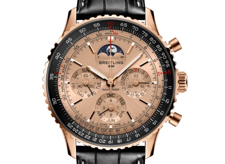 BREITLING ナビタイマー B19 クロノグラフ 43 パーペチュアルカレンダー 140周年アニバーサリー ゴールド文字盤 RB19101A1H1P1