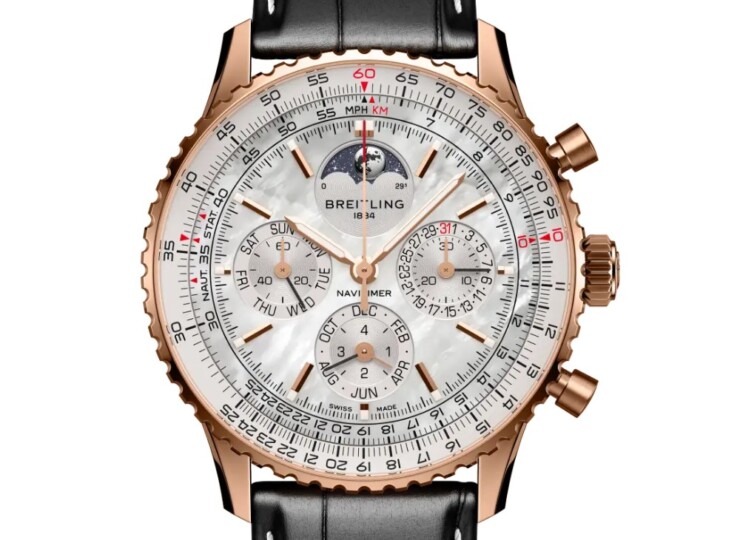 BREITLING ナビタイマー B19 クロノグラフ 43 パーペチュアルカレンダー ジャパン リミテッド マザーオブパール文字盤 RB19201A1A1P1