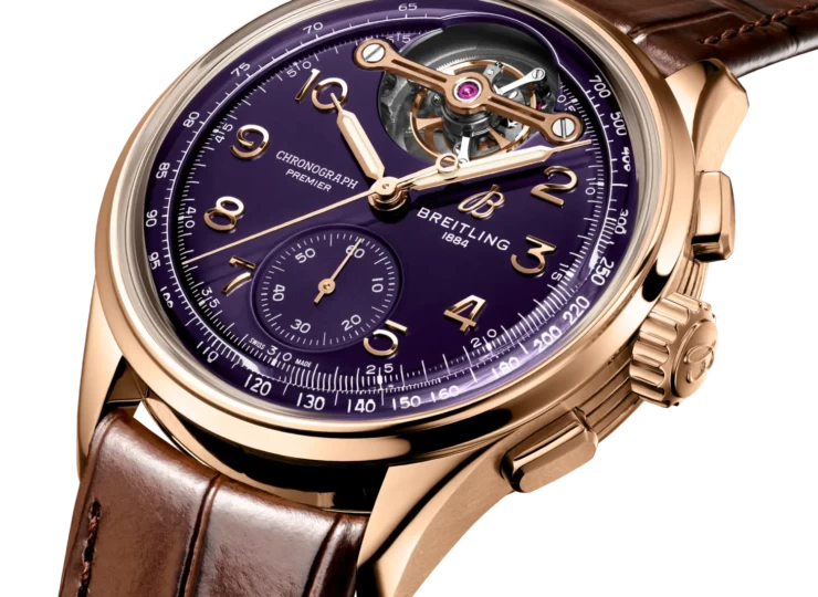 BREITLING プレミエ B21 クロノグラフ トゥールビヨン 42 リミテッド エディション パープル文字盤 RB21203A1Q1P1