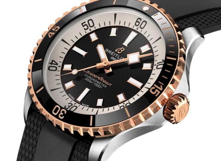 BREITLING スーパーオーシャン オートマチック 42 ブラック文字盤 ステンレススティール & 18Kレッドゴールド U17375211B1S1