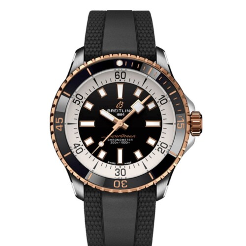 スーパーオーシャン オートマチック 42 ブラック文字盤 ステンレススティール & 18Kレッドゴールド