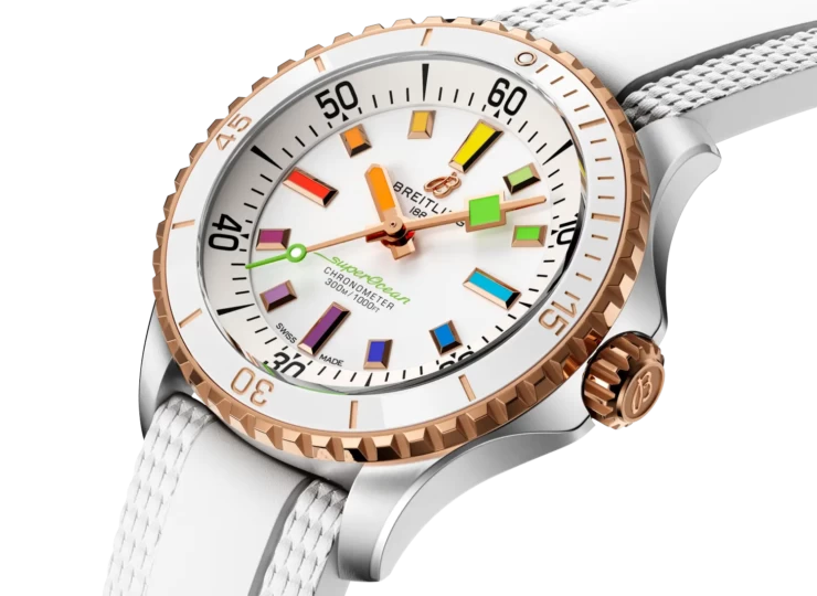 BREITLING スーパーオーシャン オートマチック 36 ホワイト文字盤 ステンレススティール & 18Kレッドゴールド U17377211A1S1