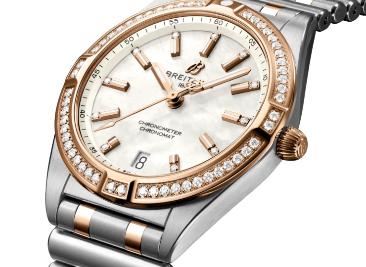 BREITLING クロノマット 32 マザーオブパール文字盤 ステンレススティール & 18Kレッドゴールド(装飾付き) U77310591A2U1