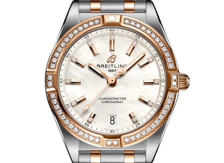 BREITLING クロノマット 32 マザーオブパール文字盤 ステンレススティール & 18Kレッドゴールド(装飾付き) U77310591A2U1