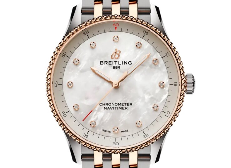 BREITLING ナビタイマー 32 マザーオブパール文字盤 ステンレススティール & 18Kレッドゴールド U77320E61A1U1