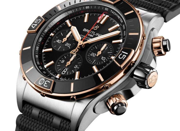 BREITLING スーパー クロノマット B01 44 ブラック文字盤 ステンレススティール & 18Kレッドゴールド UB0136251B1S1