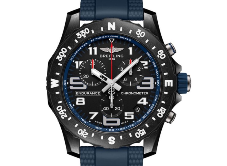 BREITLING エンデュランス プロ 44 ブラック文字盤 ブルー・ラバー・ストラップ X82310D51B1S2
